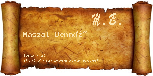 Maszal Bennó névjegykártya